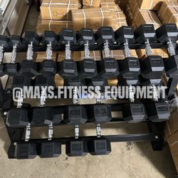 NEW DUMBBELL SET 5-50 WITH RACK 