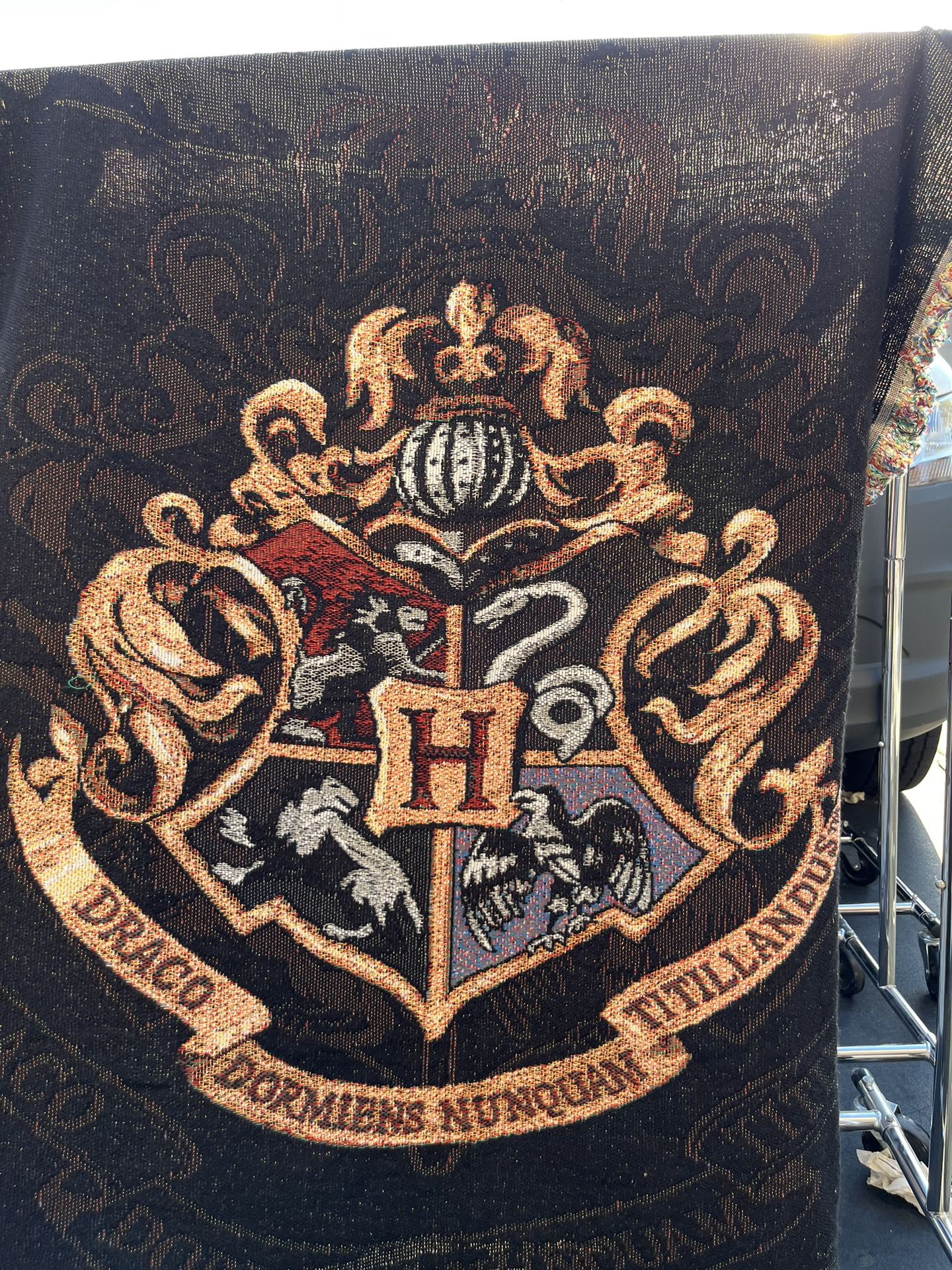 Fringed Harry Potter “Hogwarts” Throw Blanket
