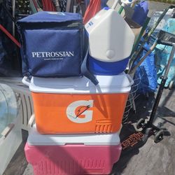 3 HARD SHELL 2  SOFT  COOLERS $5 TO $24 Each