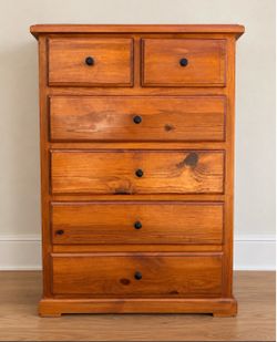 Tall Vintage Wood Dresser – Beautiful Warm Finish – 51” H