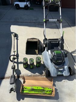 Ego 21inch self propelled mower and ego multi head system string trimmer