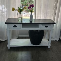 BEAUTIFUL Farmhouse Sideboard Black & White Table Storage 🌸
