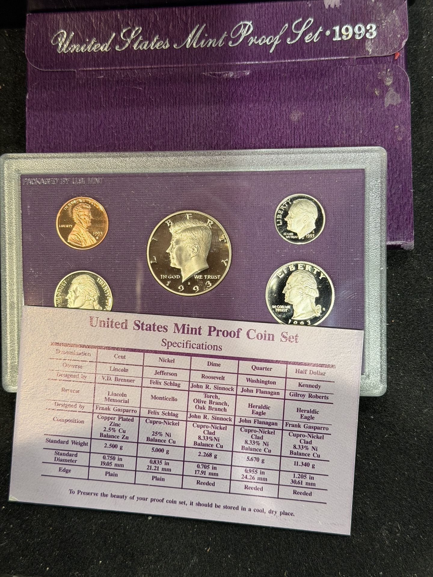 1993 S Gem Proof US Mint Set In Original Package With COA