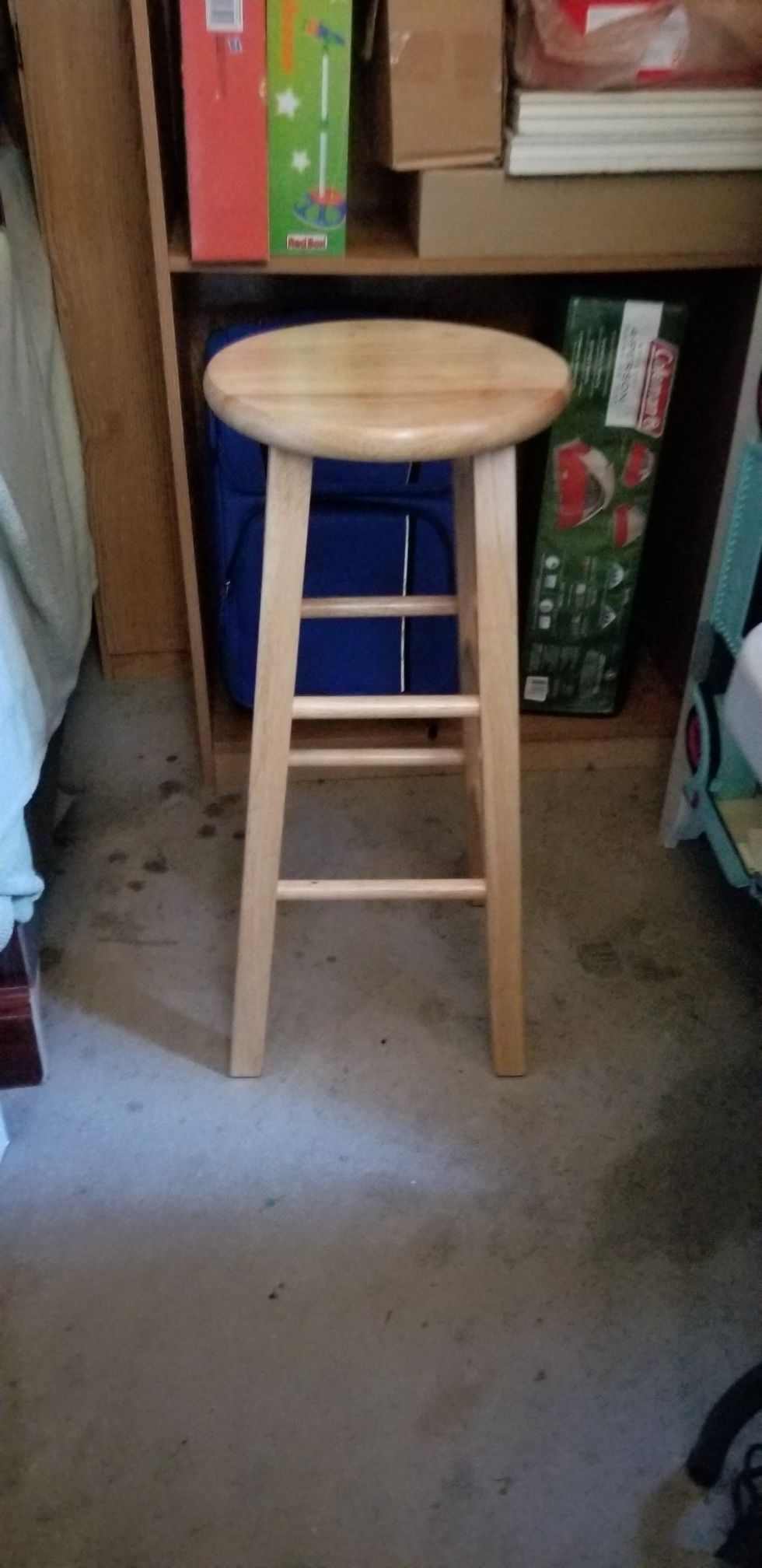 3 wood bar stools tall and like new condition