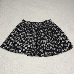 Polo Ralph Lauren Women Black Floral A-line Mini Skirt 