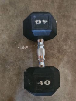 Single 45lb rubber dumbbell