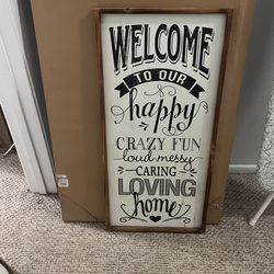 Rustic Welcome Family Home Sign