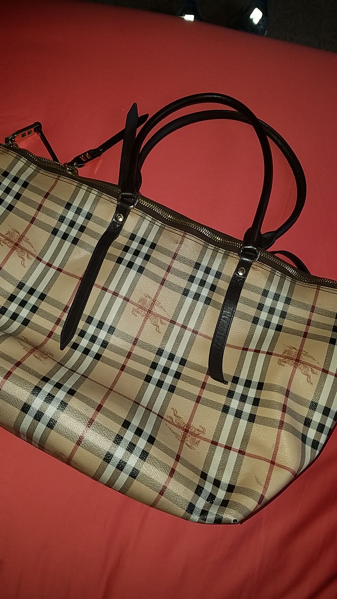 Large Burberry Check Tote