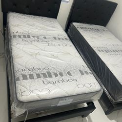 NEW MATTRESS TWIN SIZE PLUSH WITH BOX SPRING 