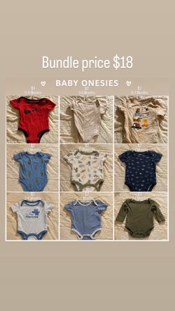 Baby onsies 0-3 & 3-6 Months - Prices as shown in photo