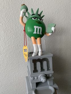 M&M's World Green Character Miss Statue of Liberty Candy Dispenser