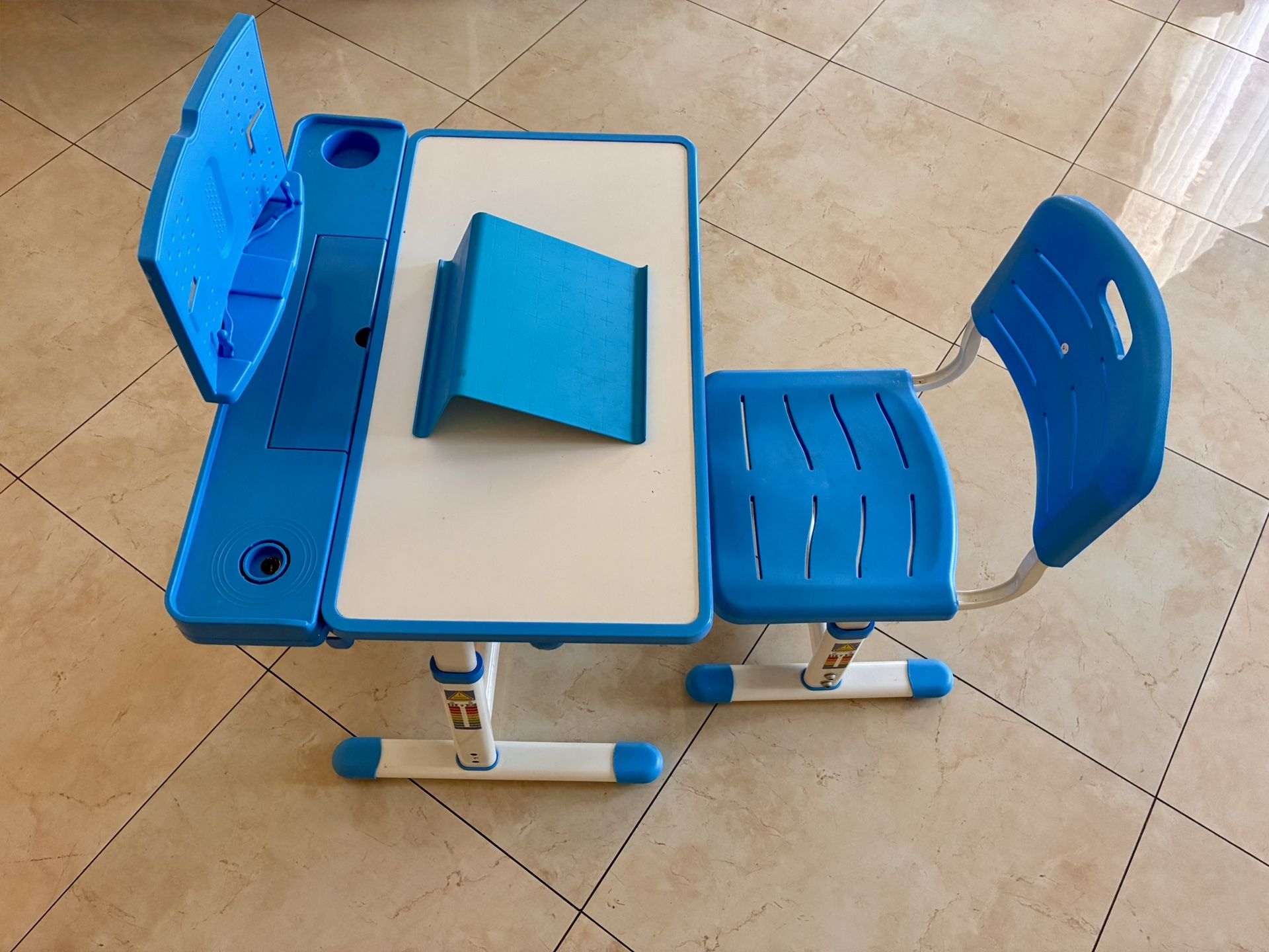 Kids Desk Chair Set,Height Adjustable Functional Study Desk Kids Pull Out Drawer