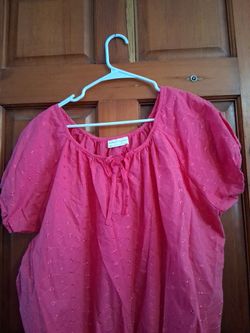 Bobbie Brooks Pink Eyelet Blouse Size 3X