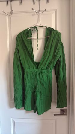 Green pleated romper