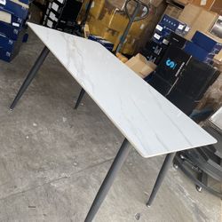 ZL ZELing Dining Table with Marble Sintered Stone Table Top and Metal Legs, White 55" Rectangular Kitchen Table, Dinner Table for Dining Room （Table o