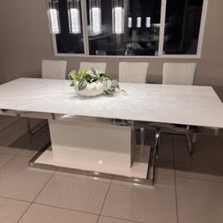 Large White Dining Table 94’ Heavy Duty