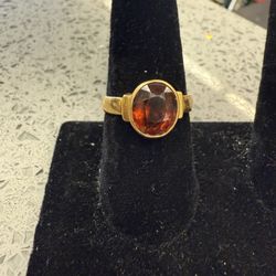 22KT Gold Ring W/ Amber Stone 37627-2