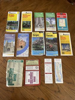 Vintage Maps - 9 Fold Out NJ & NY, 1 Fold Out Deutschland, 2 NY Wallet Subway Maps, 2 Broadway