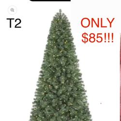 6.5 ft. Festive Pine LED Pre-Lit Artificial Christmas Tree Xmas