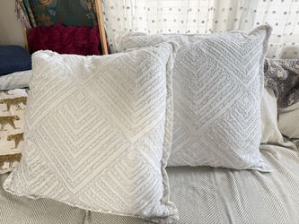 Big 24x24 decor pillow fluffy light blue and whitish