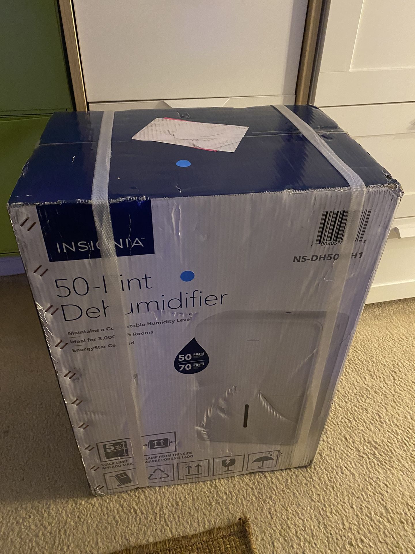 New Insignia 50-Pint Dehumidifier NS-DH50WH1