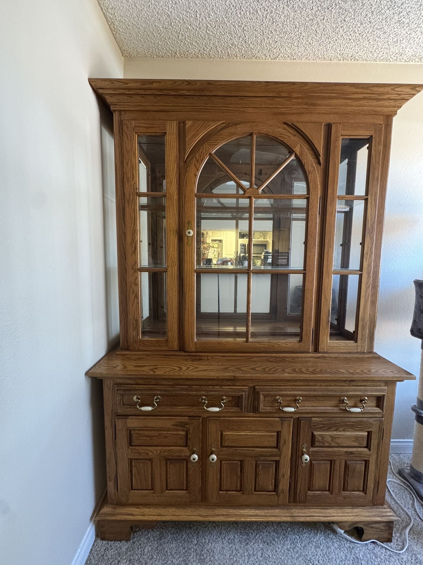 Oak Hutch (2 Separate Pieces)