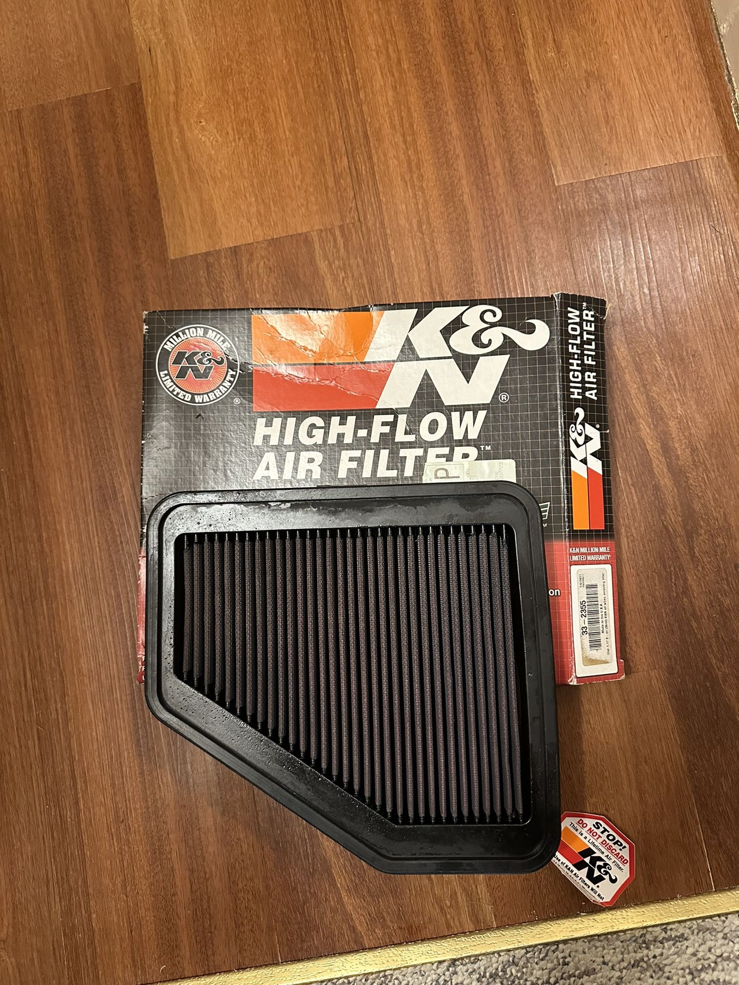 K&N car Air Filter, recharger kit and backup filter MODEL#33-2355