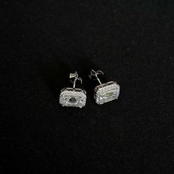 7.5mm Rectangular Moissanite Earrings