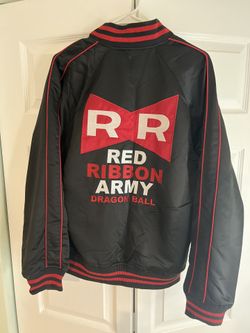 Red ribbon army shop bomber jacket