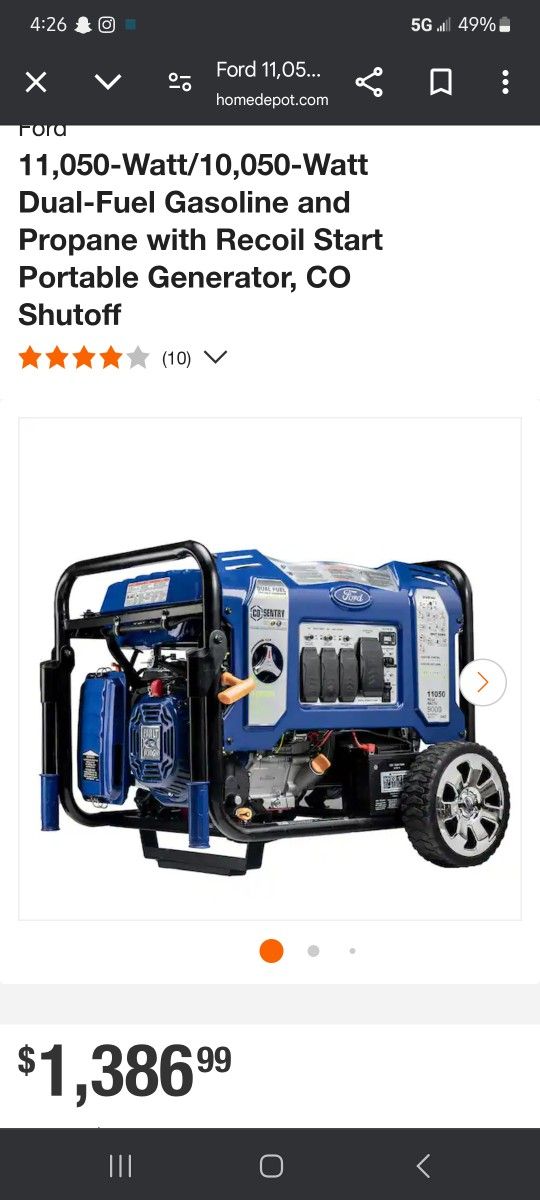 Ford Duel Fuel Generator