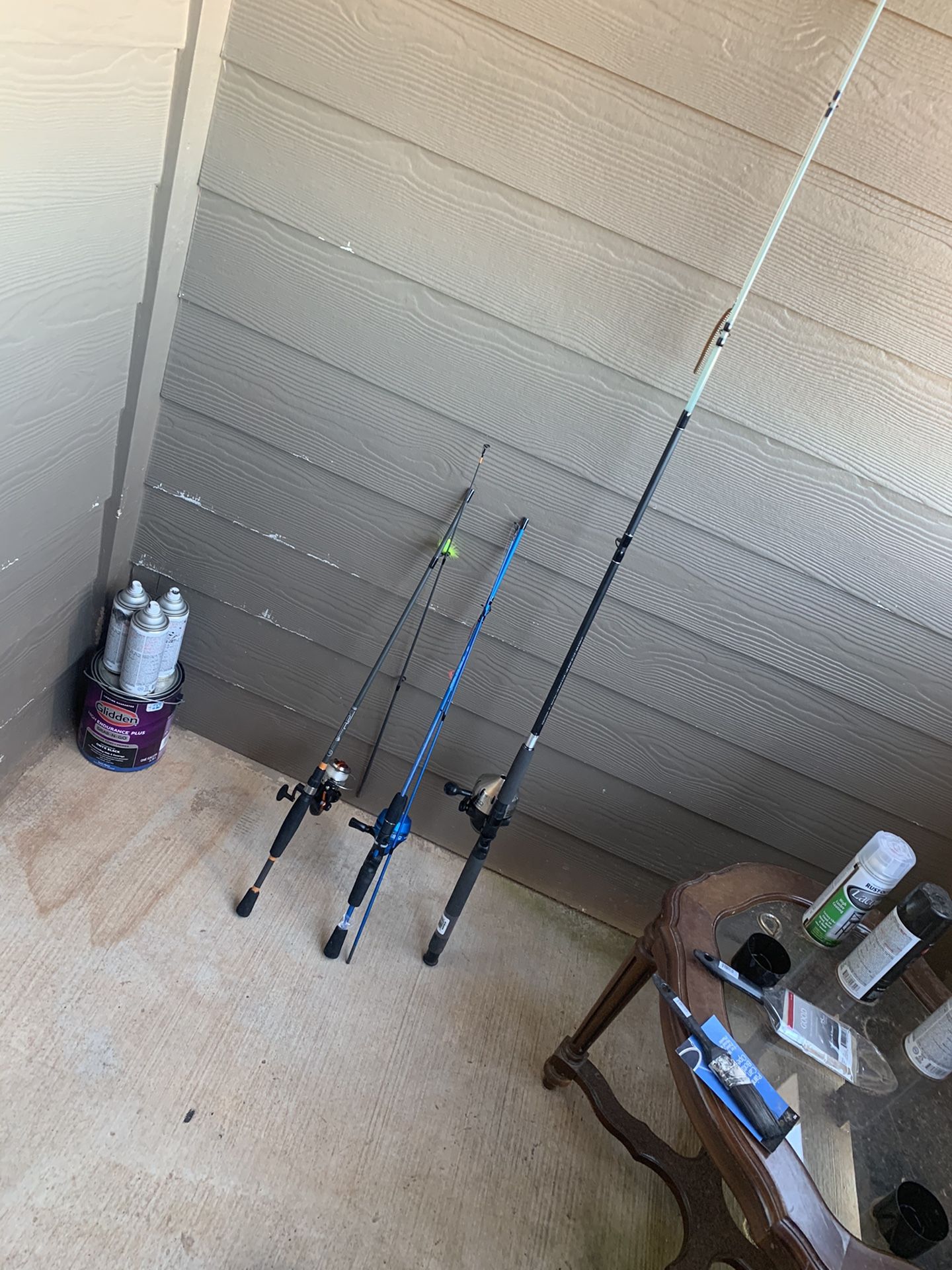 Fishing Rods And Reel For Sale 2 Bait caster And One Spinning Reel
