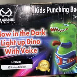 Glow In The Dark Kids Dino Punching Bag 