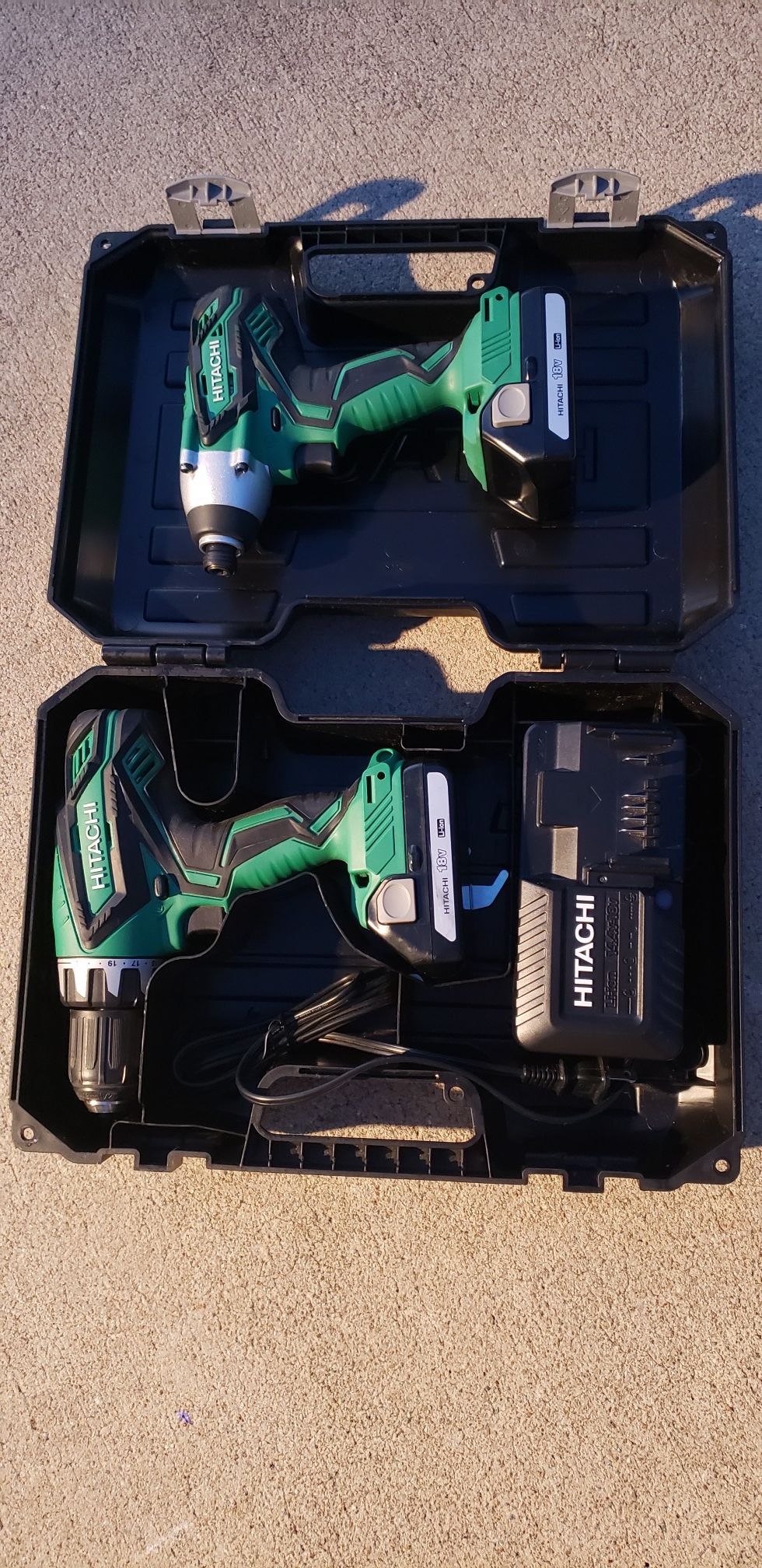 Hitachi 18v drill and impact set up