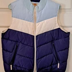 Route 66 Puffer Vest Style Quilted Insulated Blue (LG)