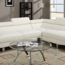 Gorgeous White Colored 2 piece Sectional Set