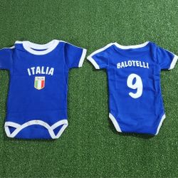 Italia Italy # 9 Balotelli Baby Bodysuit Onesie