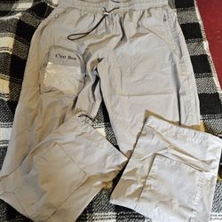 Men's Grey Fall Pant by C'est Bon Size Large 

