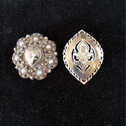 2 Vintage Siam Sterling Silver Pins