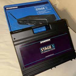 Samson Stage 5 SR5 VHF Wireless Receiver System w/ (2) Lavalier Clip-On Microphones