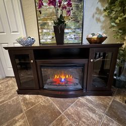 Beautiful Fireplace /tv Stand In Excellent Conditions 60” Inch Long 