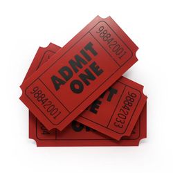 3D WALL DECOR - RED ADMIT ONE TICKETS - METAL