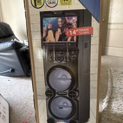 Karaoke Bluetooth Speaker with 14’’ Touch Screen Tablet – IQ-5910DJWK”.