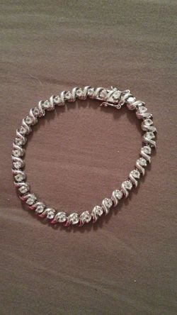 Sterling silver and white sapphire bracelet