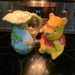 Winnie The Pooh Collection/  Disney Treasure Craft/ Cookie Jar & Pitcher