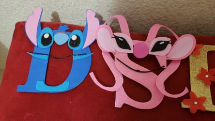 Stitch wooden letters