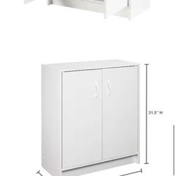 ClosetMaid 32 in. H x 24 in. W x 12 in. D White Wood Look 2-Door Stackable Storage Organizer