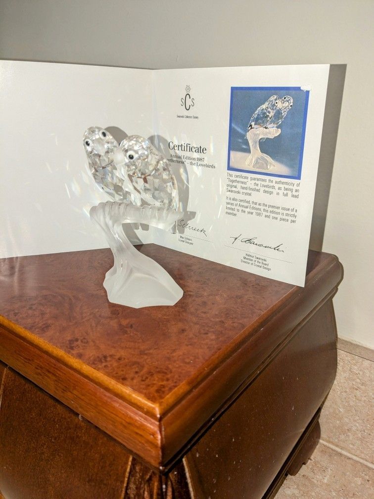 1987 Swarovski Crystals Lovebirds
