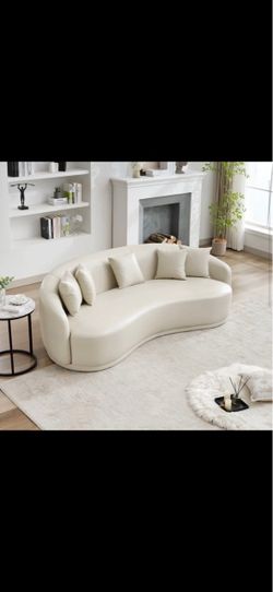 modern curved cream couch