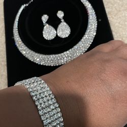Jewelry Set Silver Stone Combo Set