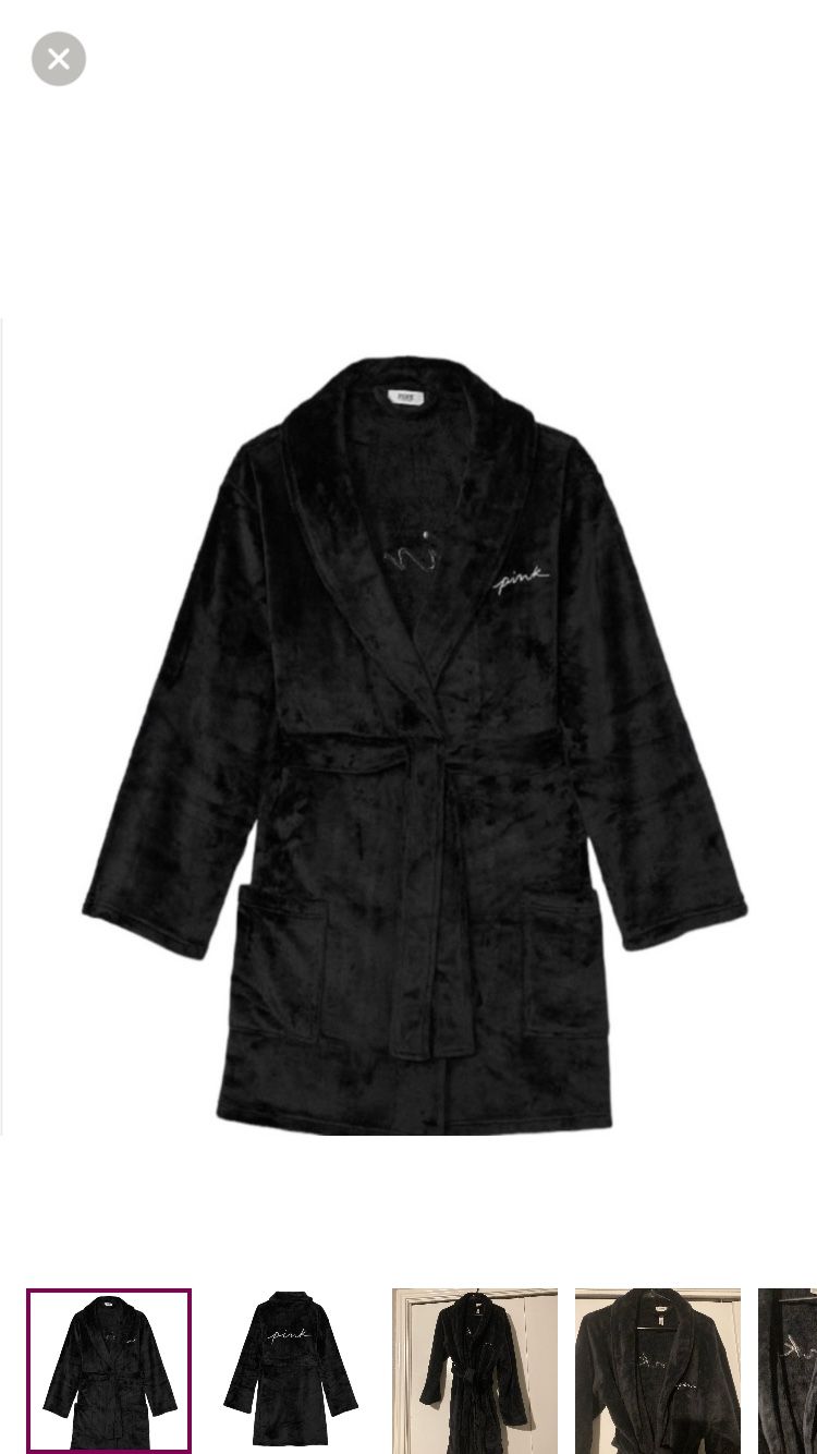 PINK Victoria's Secret Black plush robe